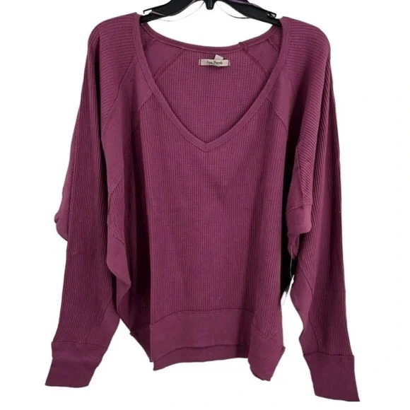 NWOT Free People Santa Clara Thermal in
Mulberry - Picture 3 of 5